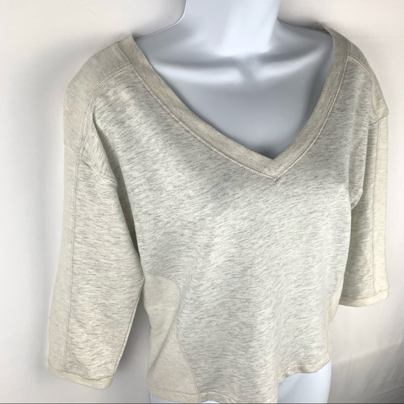 SO V-Neck Crop Top Tee Stone Heather - Picture 3 of 17